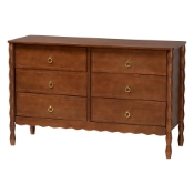 Baxton Studio Seamus 6-Drawer Dresser with Carved Bobbin Frame
